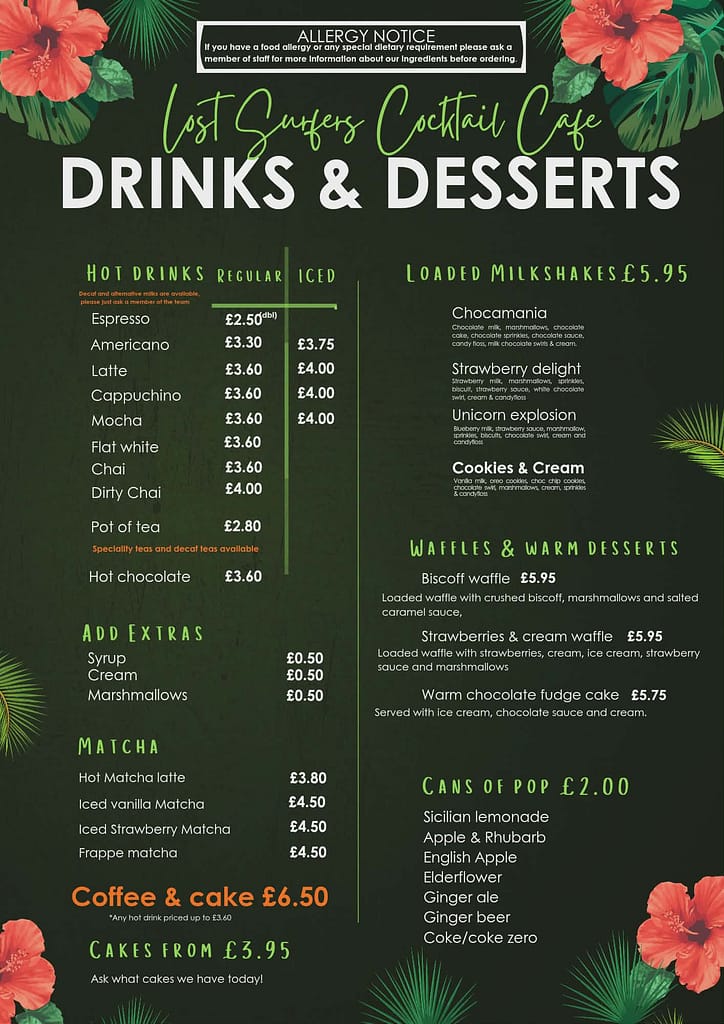 Coffee - Food - Desserts menu , April update